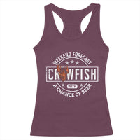 Weekend Forecast Crawfish With A Chance Of Beer Racerback Tank Top