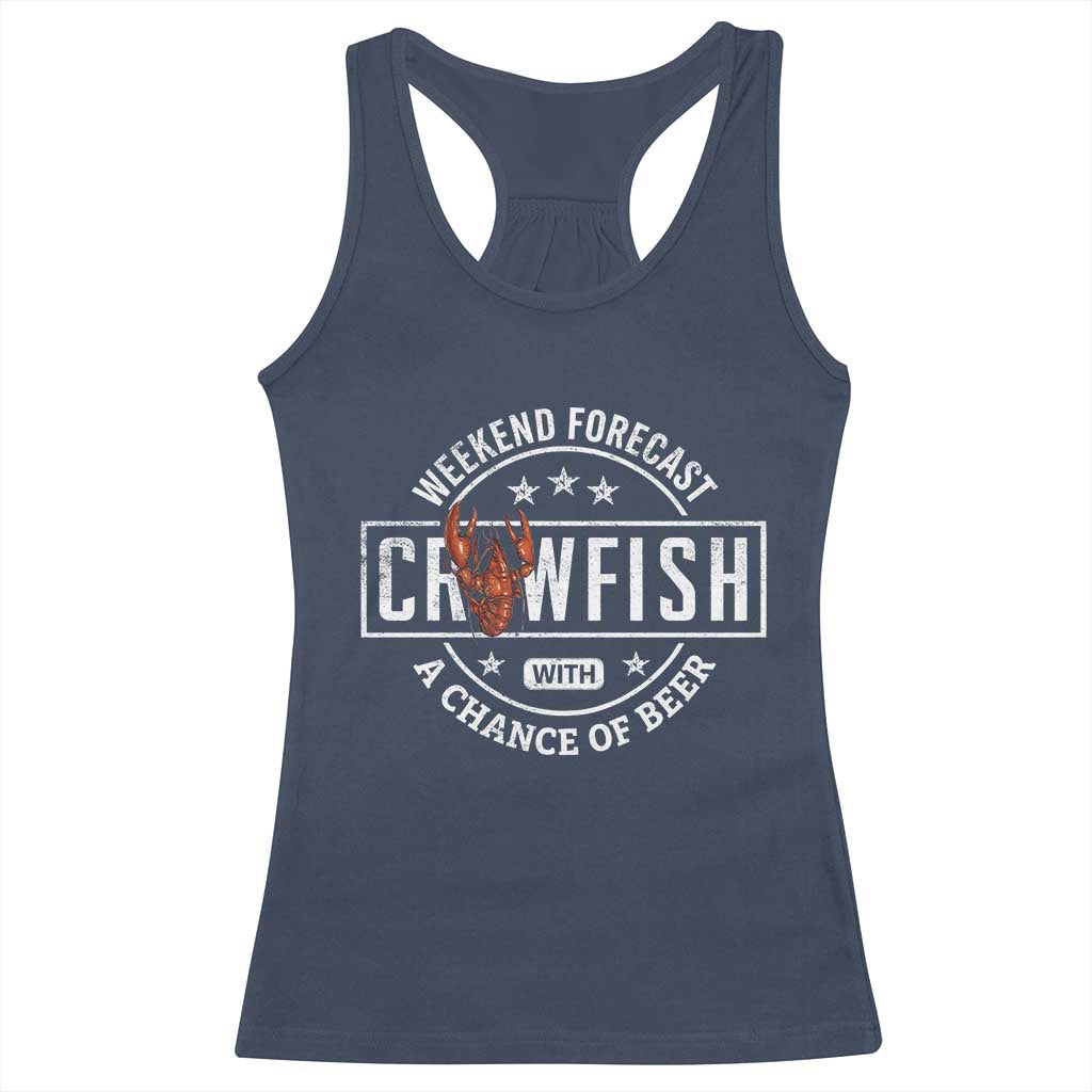 Weekend Forecast Crawfish With A Chance Of Beer Racerback Tank Top