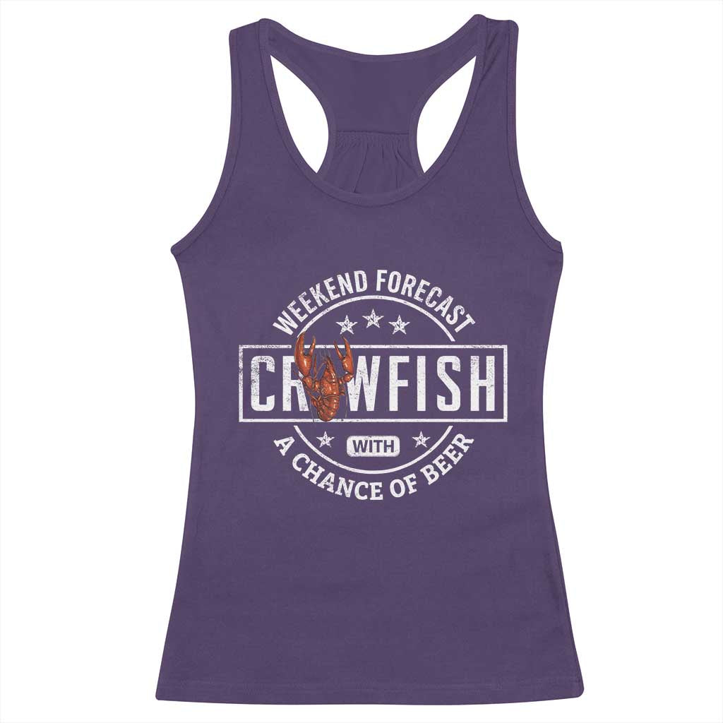 Weekend Forecast Crawfish With A Chance Of Beer Racerback Tank Top