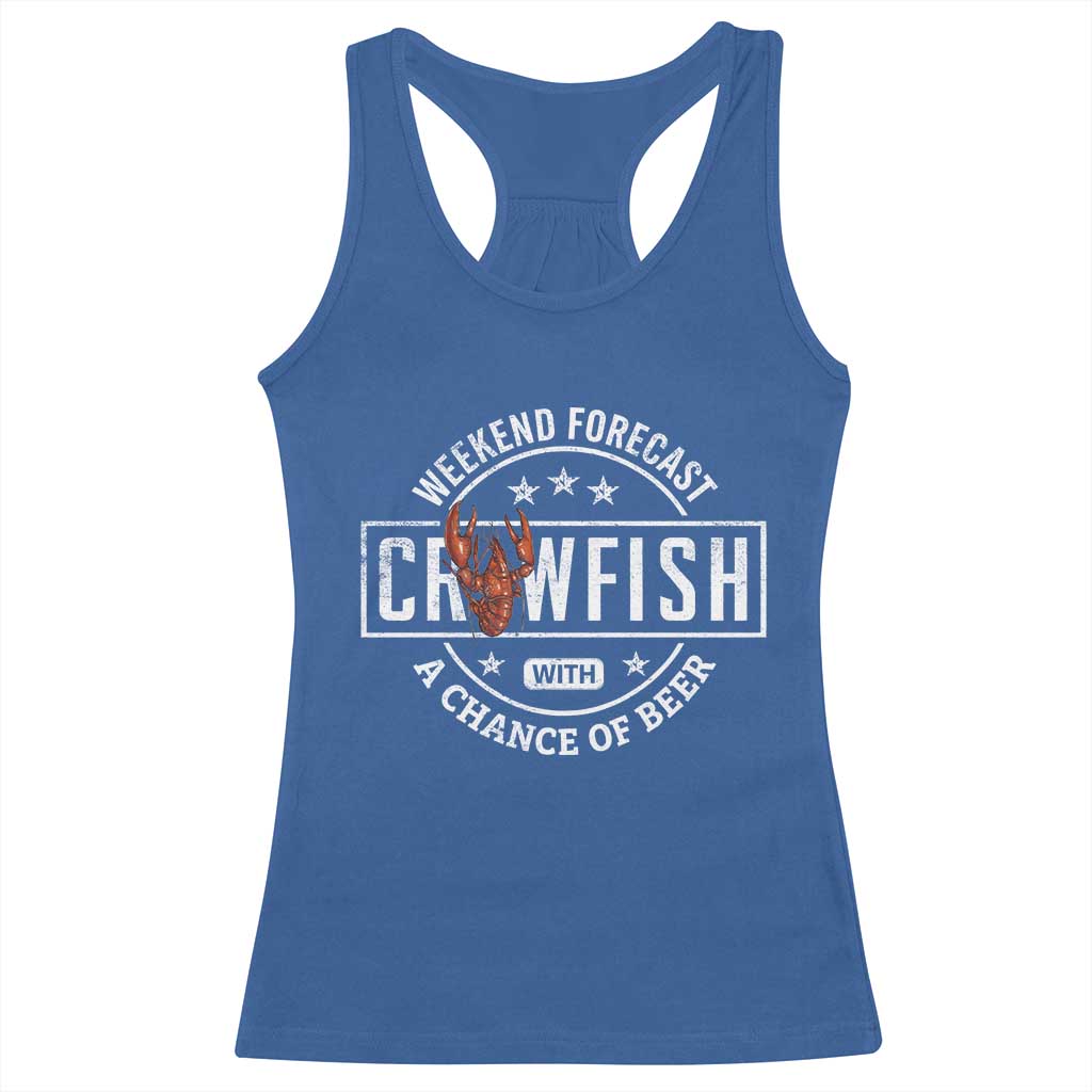 Weekend Forecast Crawfish With A Chance Of Beer Racerback Tank Top