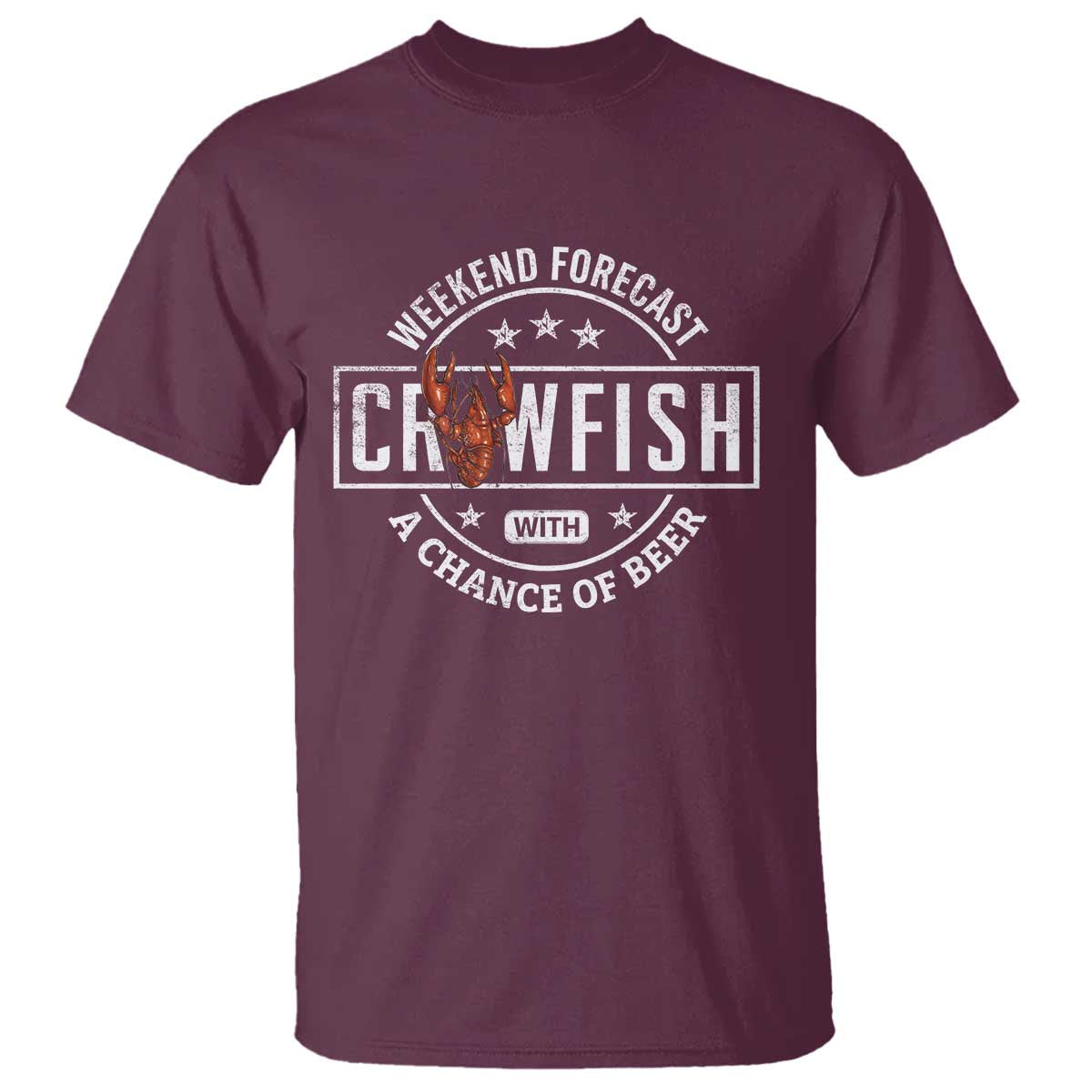 Weekend Forecast Crawfish With A Chance Of Beer T Shirt