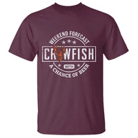 Weekend Forecast Crawfish With A Chance Of Beer T Shirt