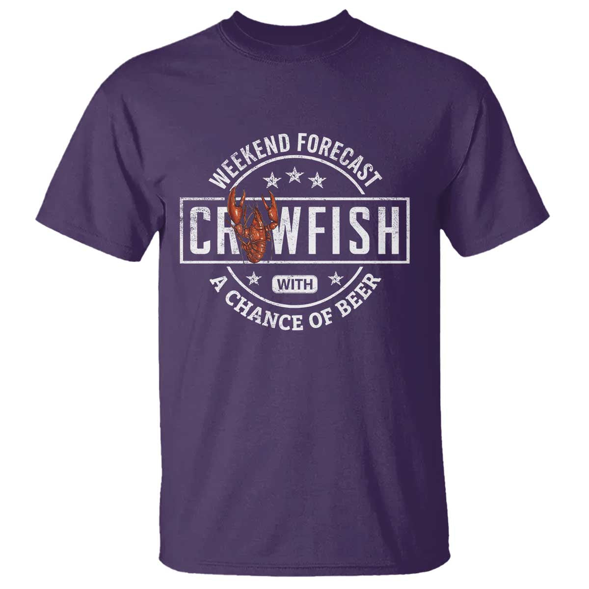 Weekend Forecast Crawfish With A Chance Of Beer T Shirt