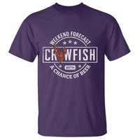 Weekend Forecast Crawfish With A Chance Of Beer T Shirt