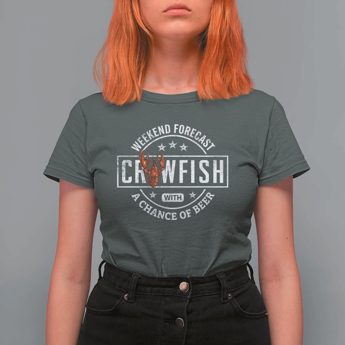 Weekend Forecast Crawfish With A Chance Of Beer T Shirt For Women