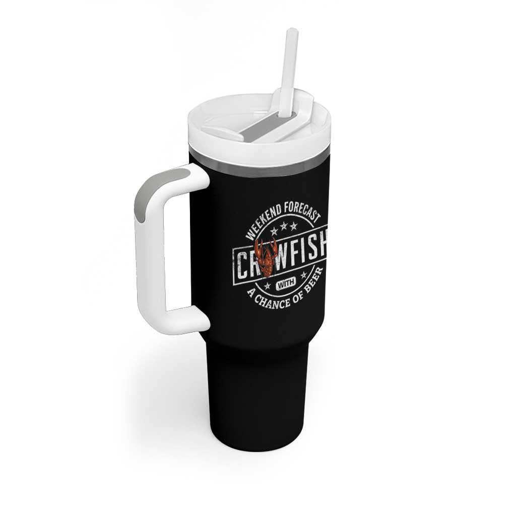 Weekend Forecast Crawfish With A Chance Of Beer Tumbler With Handle