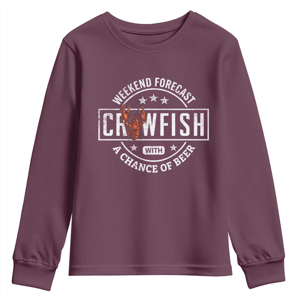 Weekend Forecast Crawfish With A Chance Of Beer Youth Sweatshirt