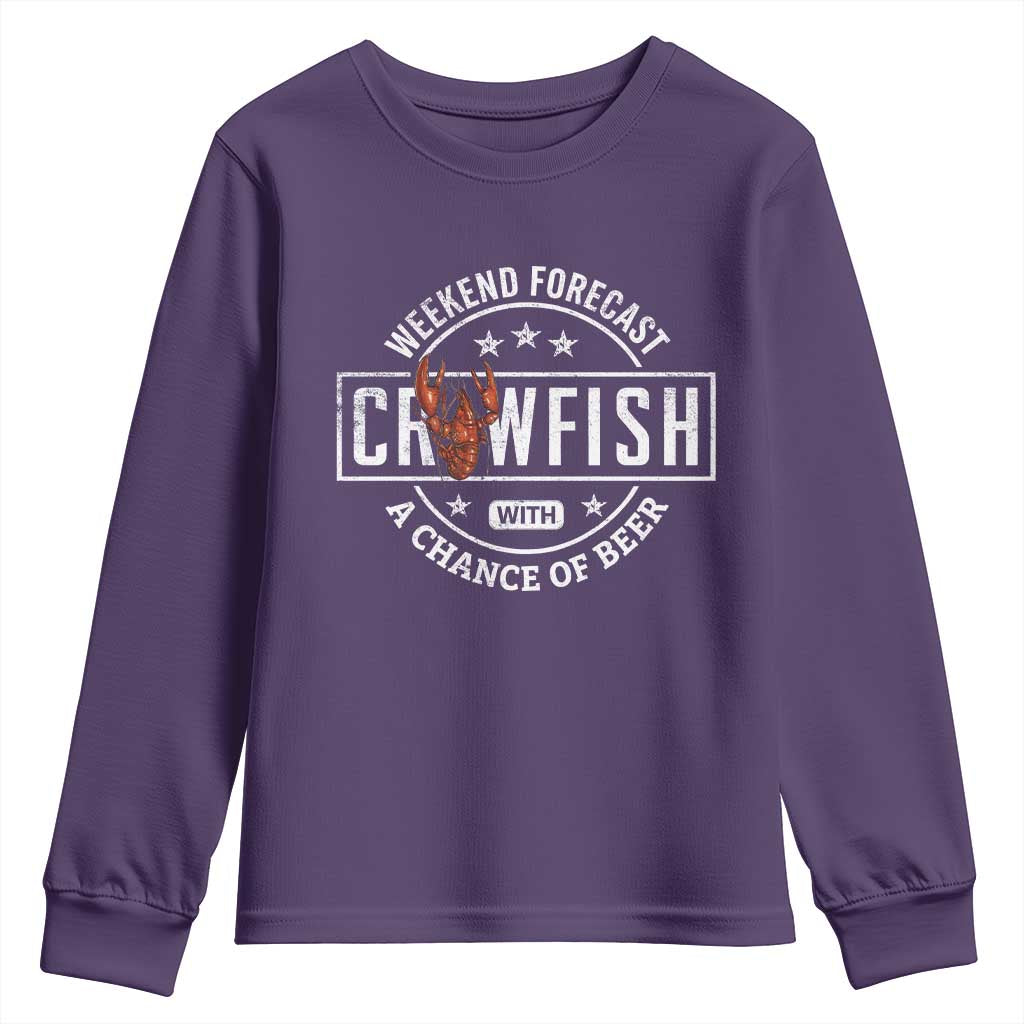 Weekend Forecast Crawfish With A Chance Of Beer Youth Sweatshirt
