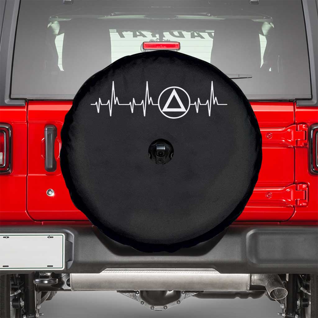 Sober Recover Sobriety Heartbeat EKG Pulse Recovery Spare Tire Cover