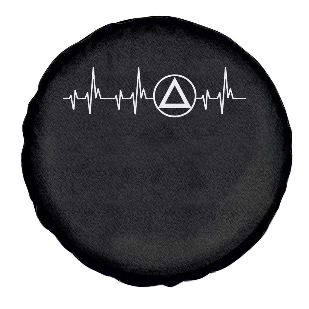 Sober Recover Sobriety Heartbeat EKG Pulse Recovery Spare Tire Cover
