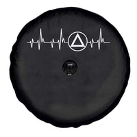 Sober Recover Sobriety Heartbeat EKG Pulse Recovery Spare Tire Cover