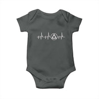Sober Recover Sobriety Heartbeat EKG Pulse Recovery Baby Onesie