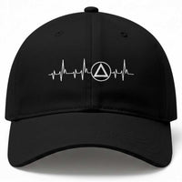 Sober Recover Sobriety Heartbeat EKG Pulse Recovery Baseball Cap