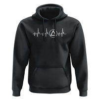 Sober Recover Sobriety Heartbeat EKG Pulse Recovery Hoodie