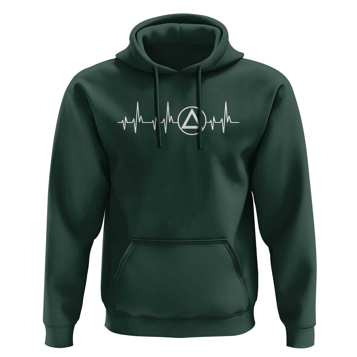 Sober Recover Sobriety Heartbeat EKG Pulse Recovery Hoodie
