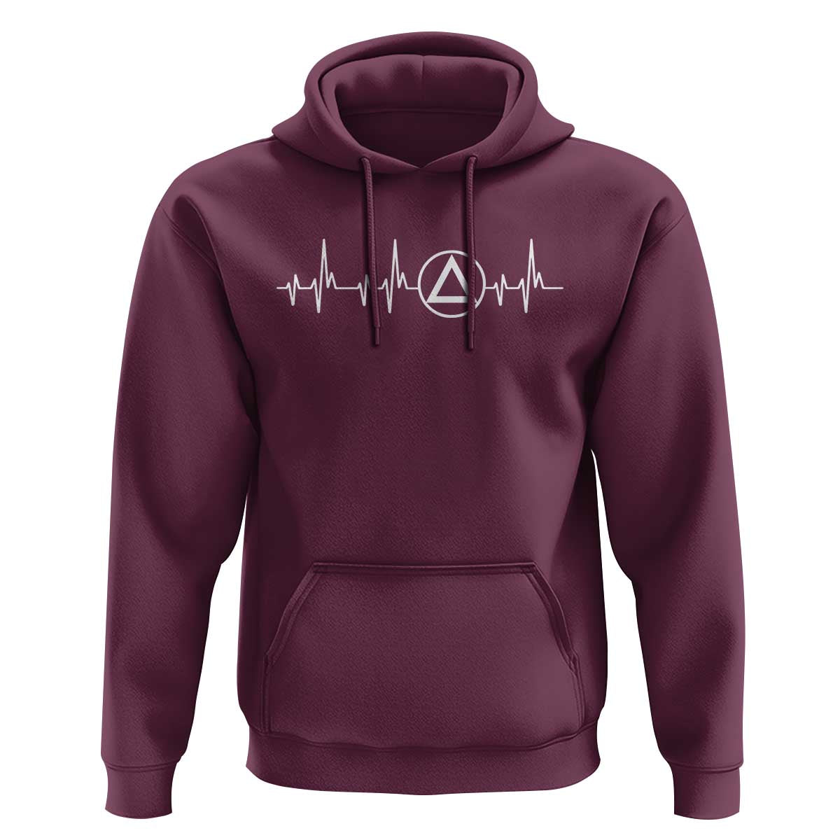 Sober Recover Sobriety Heartbeat EKG Pulse Recovery Hoodie