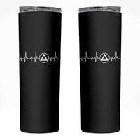 Sober Recover Sobriety Heartbeat EKG Pulse Recovery Skinny Tumbler