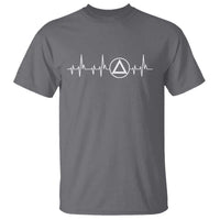 Sober Recover Sobriety Heartbeat EKG Pulse Recovery T Shirt