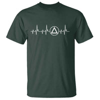 Sober Recover Sobriety Heartbeat EKG Pulse Recovery T Shirt