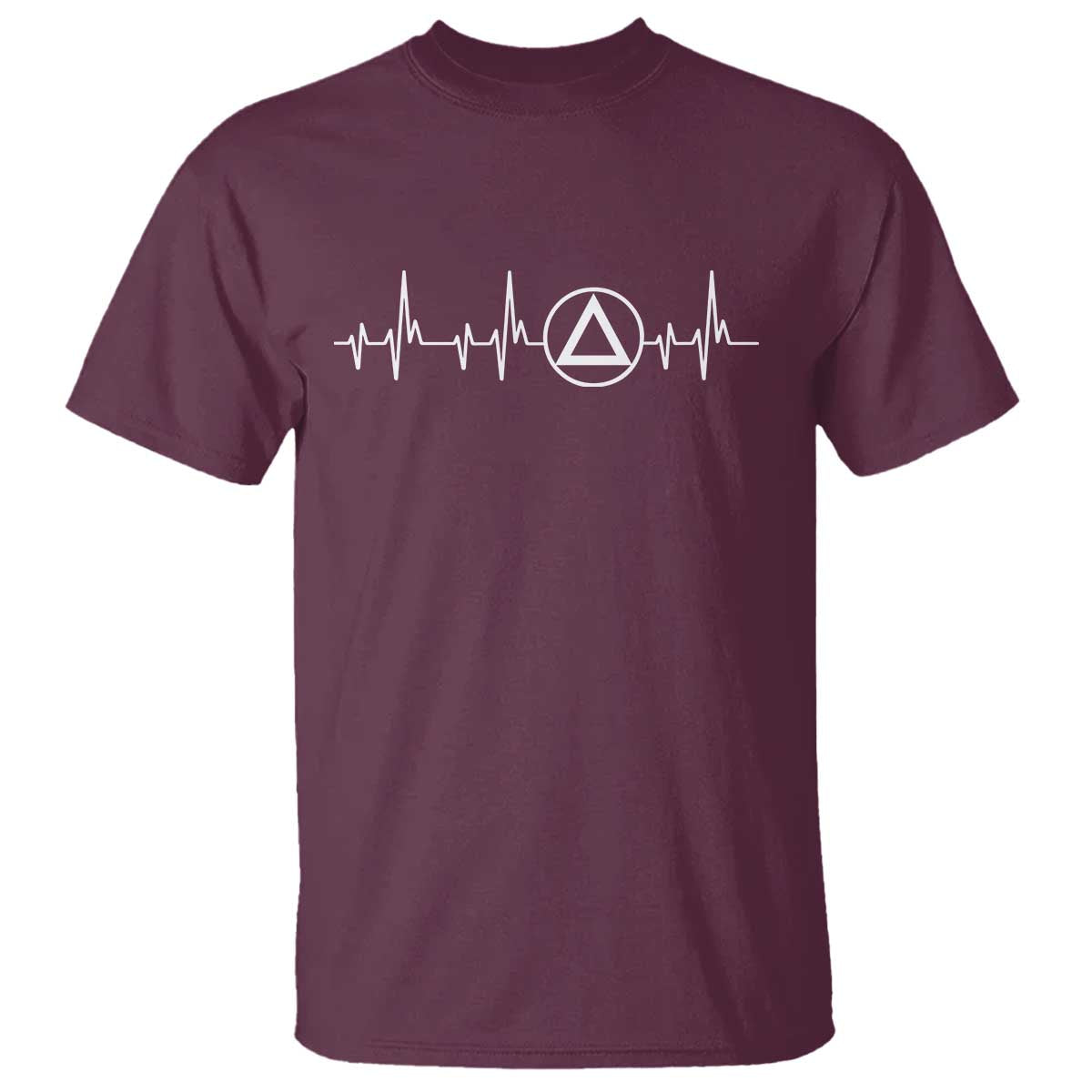 Sober Recover Sobriety Heartbeat EKG Pulse Recovery T Shirt