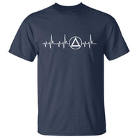 Sober Recover Sobriety Heartbeat EKG Pulse Recovery T Shirt