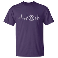 Sober Recover Sobriety Heartbeat EKG Pulse Recovery T Shirt