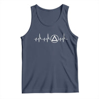 Sober Recover Sobriety Heartbeat EKG Pulse Recovery Tank Top