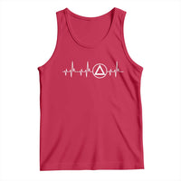 Sober Recover Sobriety Heartbeat EKG Pulse Recovery Tank Top
