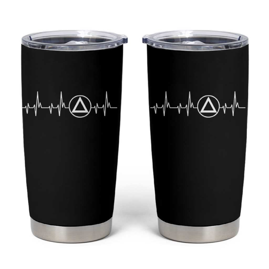Sober Recover Sobriety Heartbeat EKG Pulse Recovery Tumbler Cup