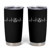 Sober Recover Sobriety Heartbeat EKG Pulse Recovery Tumbler Cup