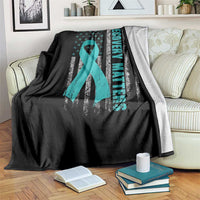 Recovery Matter Sobriety Anniversary Sober AA NA Throw Blanket Vintage American Flag