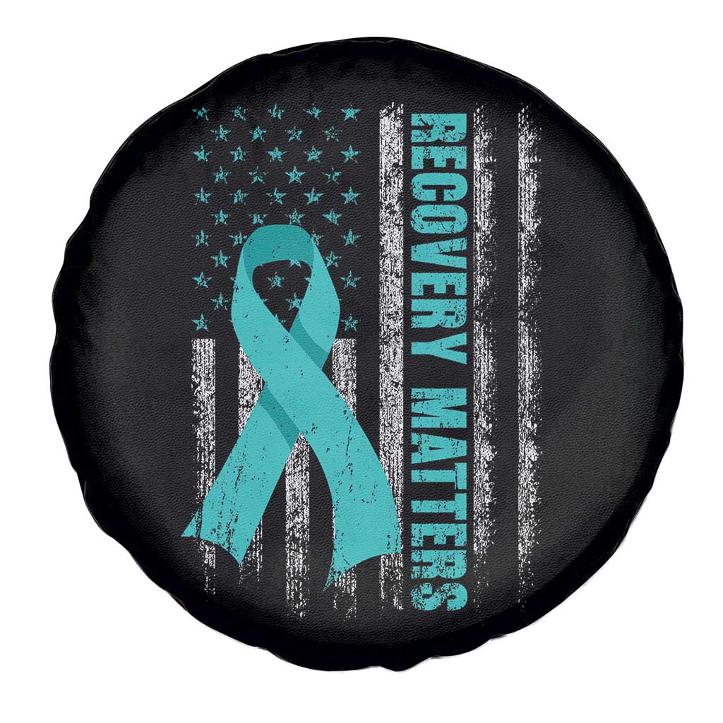 Recovery Matter Sobriety Anniversary Sober AA NA Spare Tire Cover Vintage American Flag