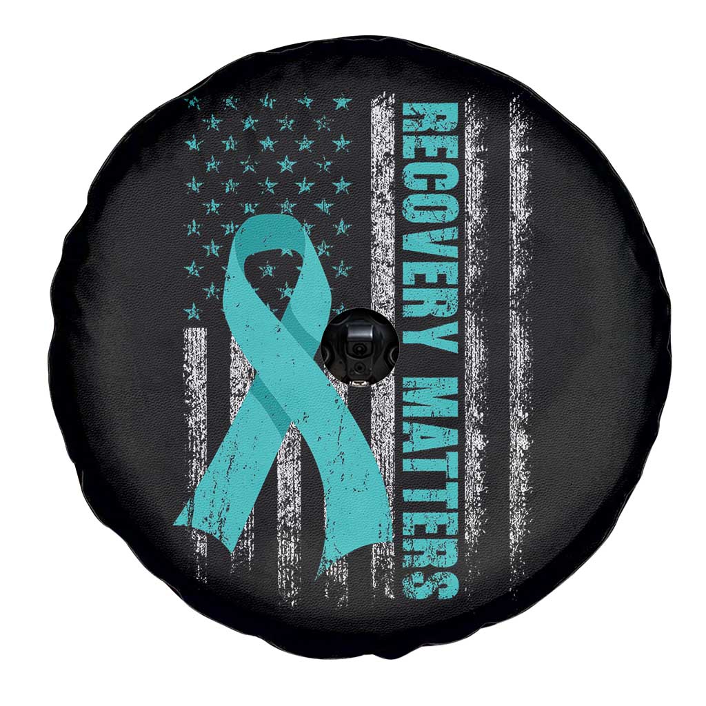 Recovery Matter Sobriety Anniversary Sober AA NA Spare Tire Cover Vintage American Flag