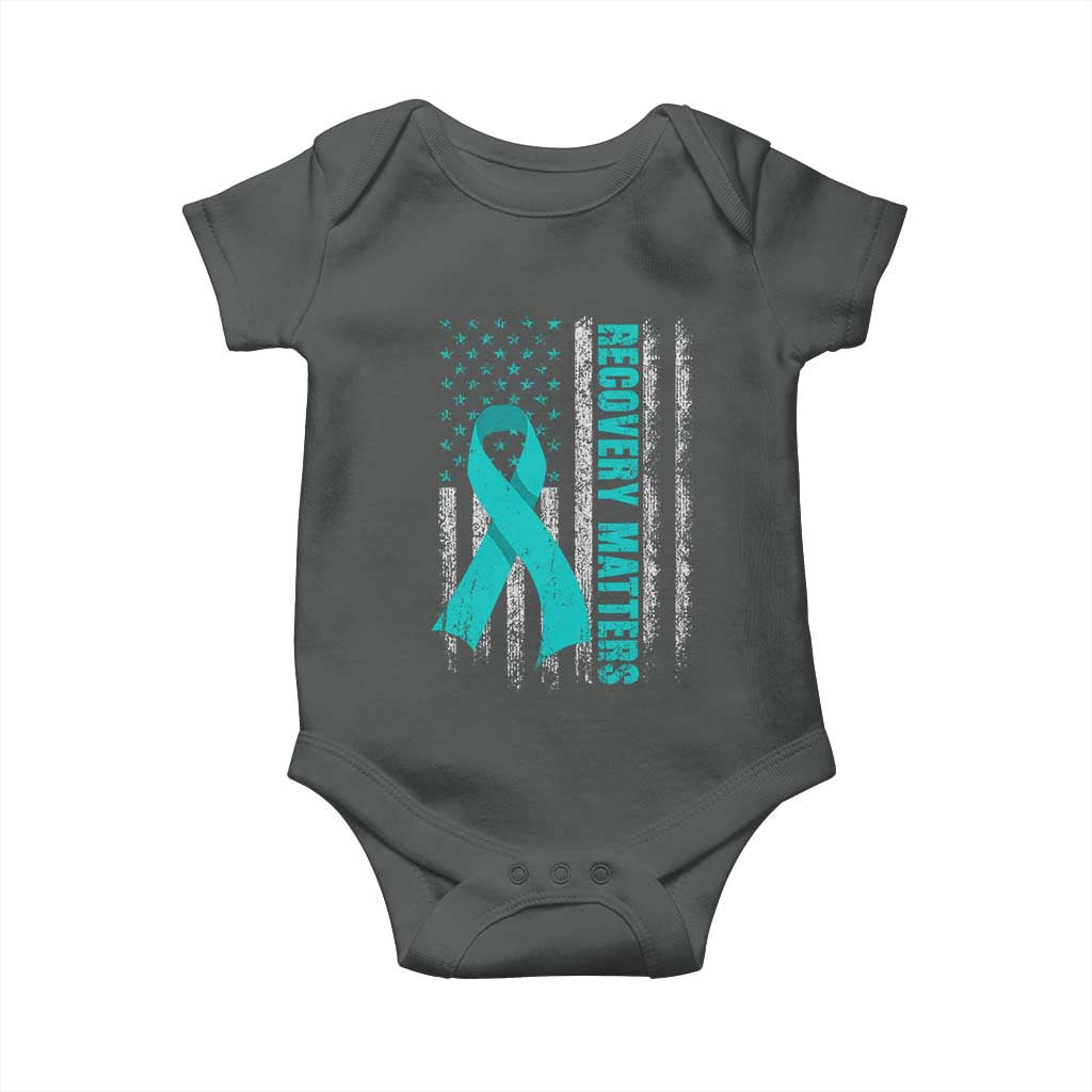 Recovery Matter Sobriety Anniversary Sober AA NA Baby Onesie Vintage American Flag