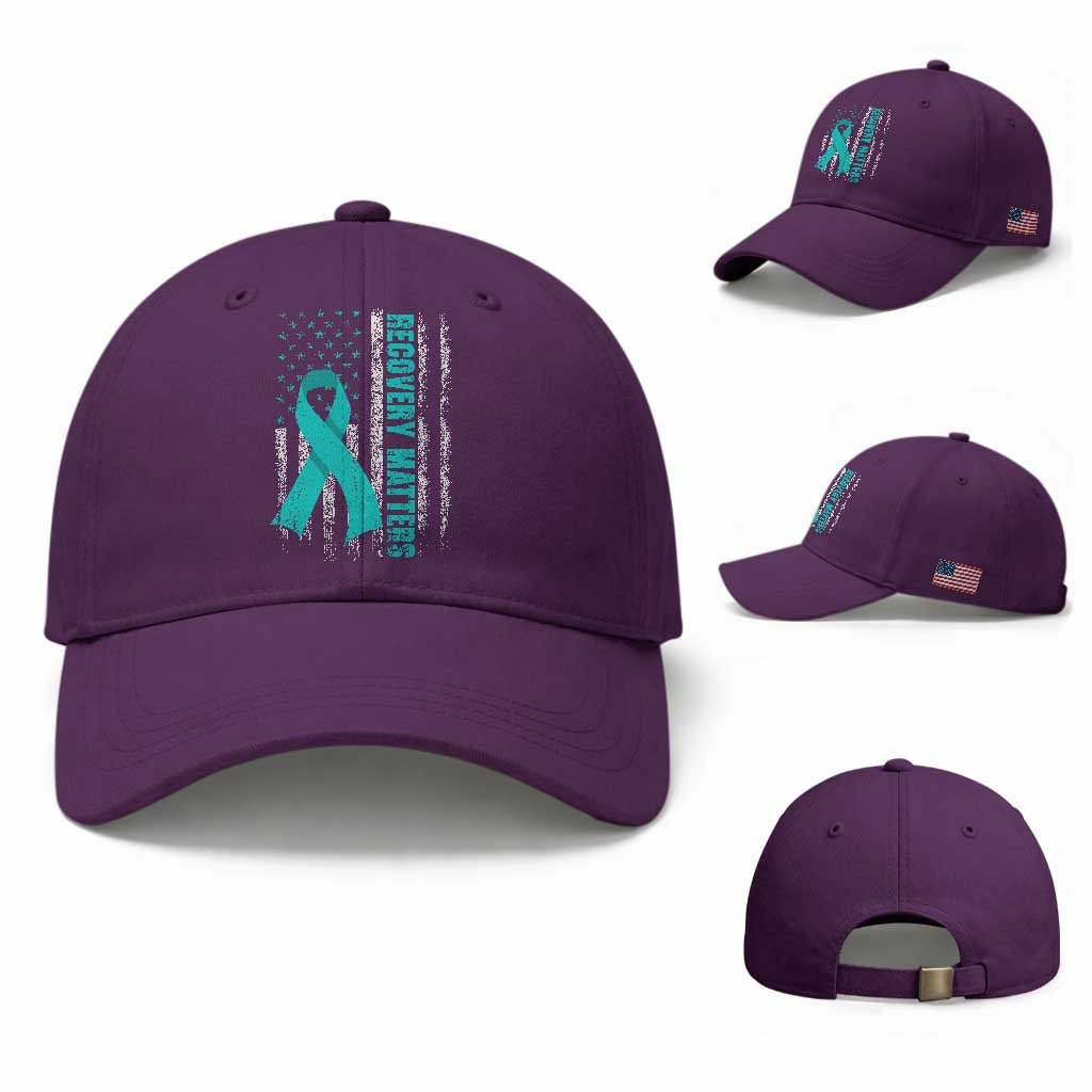 Recovery Matter Sobriety Anniversary Sober AA NA Baseball Cap Vintage American Flag