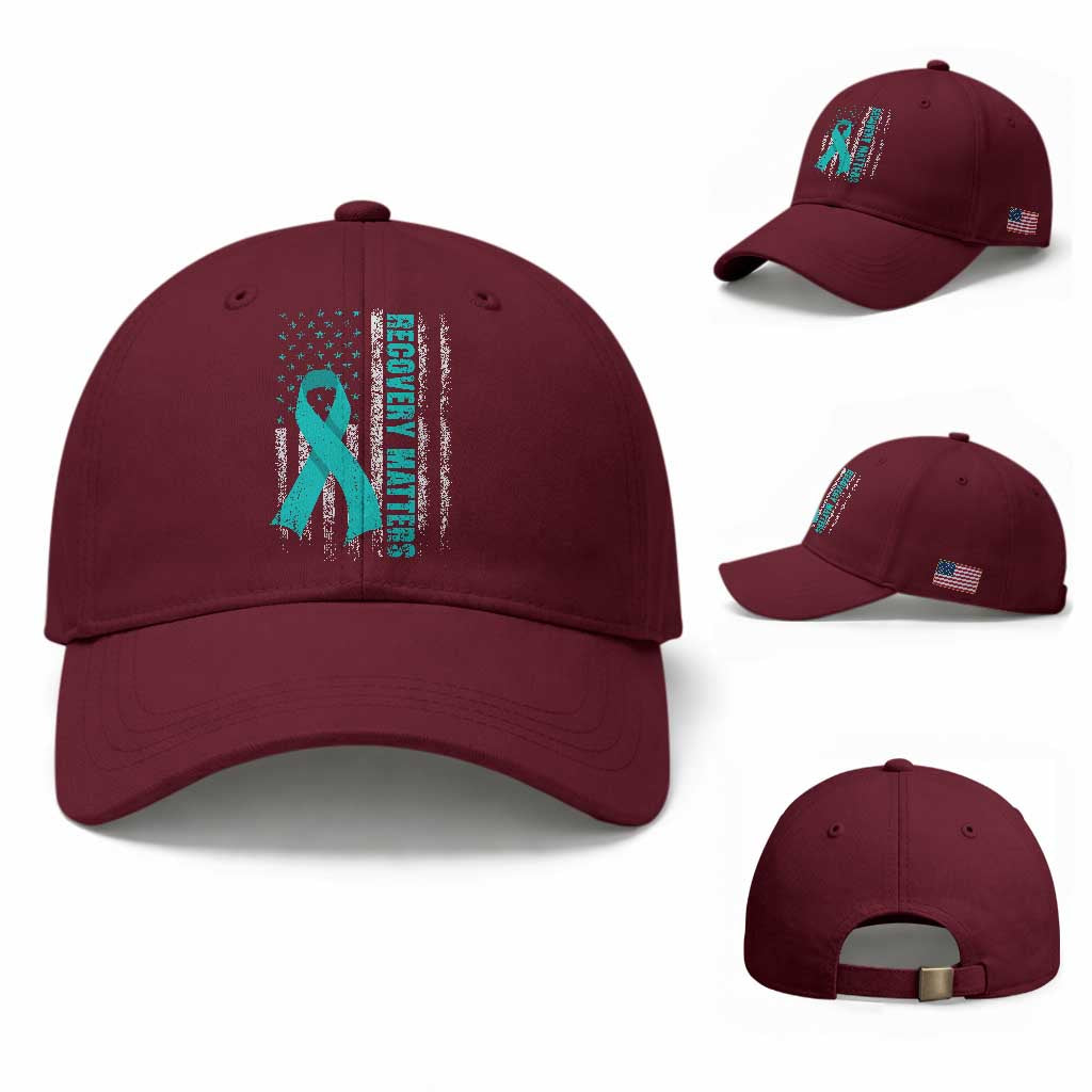 Recovery Matter Sobriety Anniversary Sober AA NA Baseball Cap Vintage American Flag