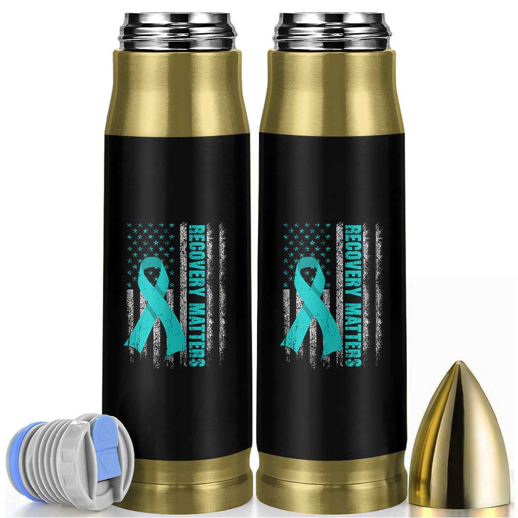 Recovery Matter Sobriety Anniversary Sober AA NA Bullet Tumbler Vintage American Flag