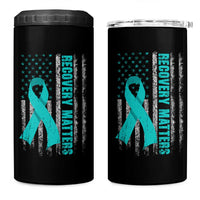 Recovery Matter Sobriety Anniversary Sober AA NA 4 in 1 Can Cooler Tumbler Vintage American Flag