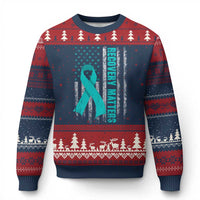 Recovery Matter Sobriety Anniversary Sober AA NA Ugly Christmas Sweater Vintage American Flag