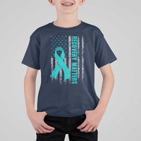 Recovery Matter Sobriety Anniversary Sober AA NA T Shirt For Kid Vintage American Flag
