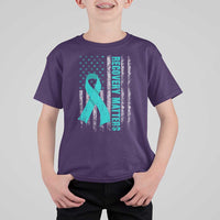 Recovery Matter Sobriety Anniversary Sober AA NA T Shirt For Kid Vintage American Flag