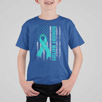 Recovery Matter Sobriety Anniversary Sober AA NA T Shirt For Kid Vintage American Flag