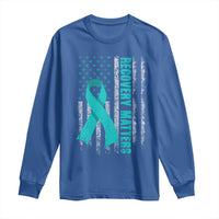 Recovery Matter Sobriety Anniversary Sober AA NA Long Sleeve Shirt Vintage American Flag