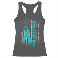 Recovery Matter Sobriety Anniversary Sober AA NA Racerback Tank Top Vintage American Flag