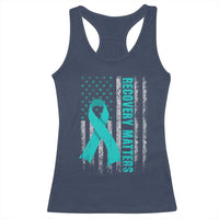 Recovery Matter Sobriety Anniversary Sober AA NA Racerback Tank Top Vintage American Flag