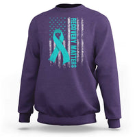 Recovery Matter Sobriety Anniversary Sober AA NA Sweatshirt Vintage American Flag