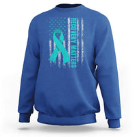 Recovery Matter Sobriety Anniversary Sober AA NA Sweatshirt Vintage American Flag