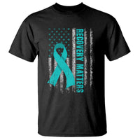 Recovery Matter Sobriety Anniversary Sober AA NA T Shirt Vintage American Flag