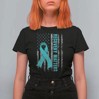 Recovery Matter Sobriety Anniversary Sober AA NA T Shirt For Women Vintage American Flag