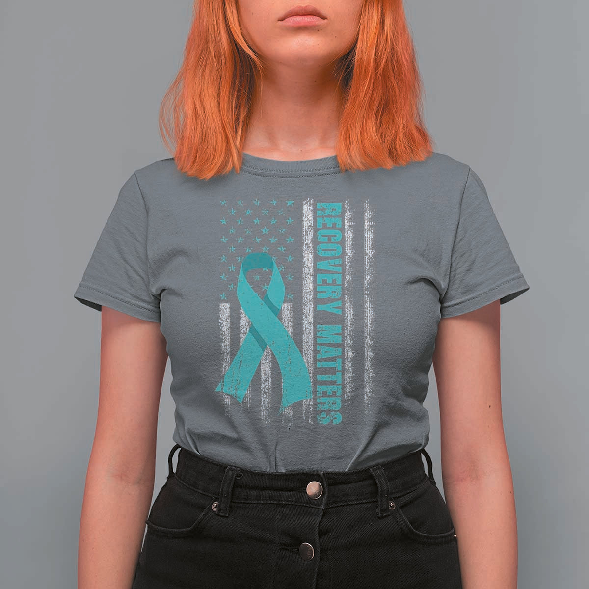 Recovery Matter Sobriety Anniversary Sober AA NA T Shirt For Women Vintage American Flag